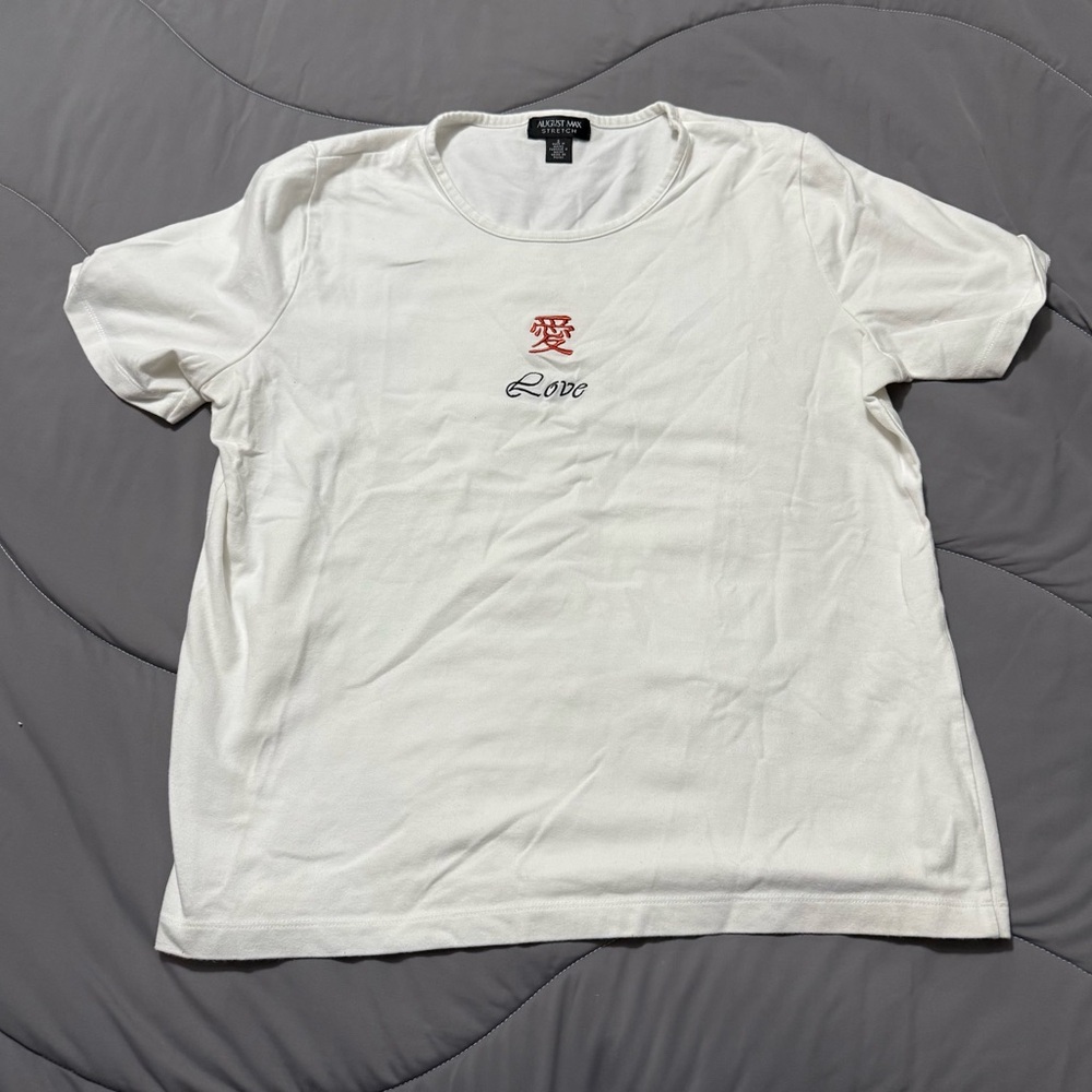 August Max White Love Top Size 2 (14/16)